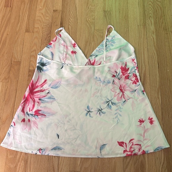 La Vie En Rose Luxury Edition Pink and White Floral Satin Camisole White Garden - Picture 9 of 9